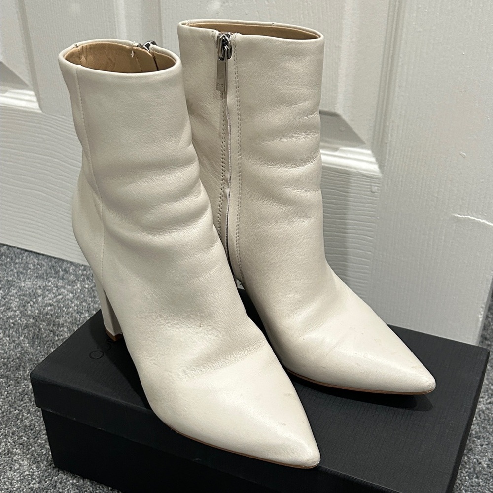 Marc Fisher Cream Ankle Boots size 6.5